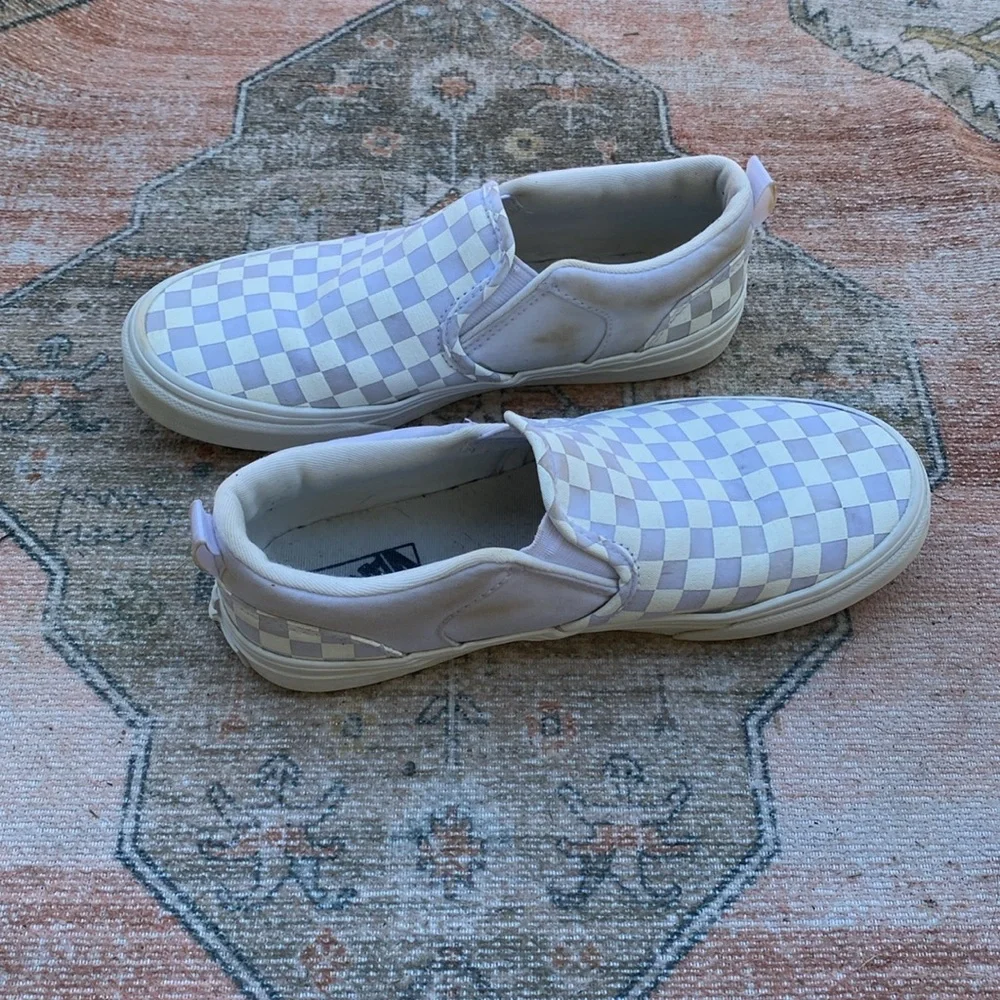 Youth white checkerboard slip on vans size 4.5 - Picture 7 of 7